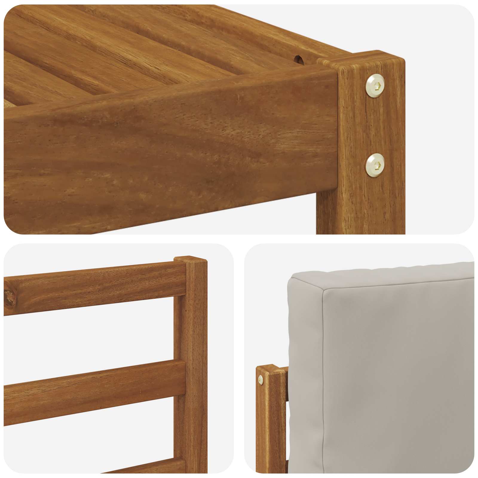 Zunanja garnitura za sedenje 10 pcs Naravna in svetlo siva - slika 7