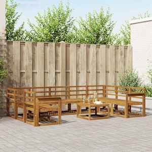 Zunanja garnitura za sedenje 10 pcs Naravna Masiven les akacije