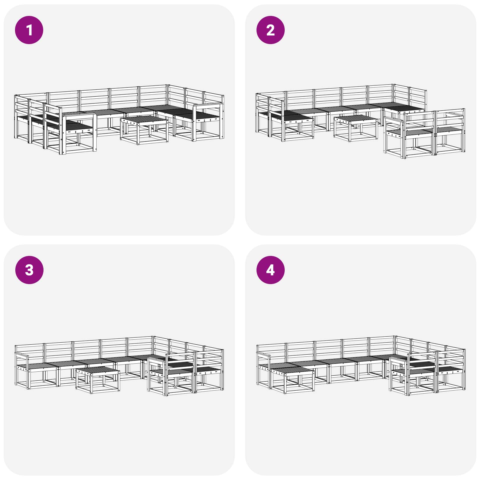 Zunanja garnitura za sedenje 10 pcs Naravna Masiven les akacije - slika 9