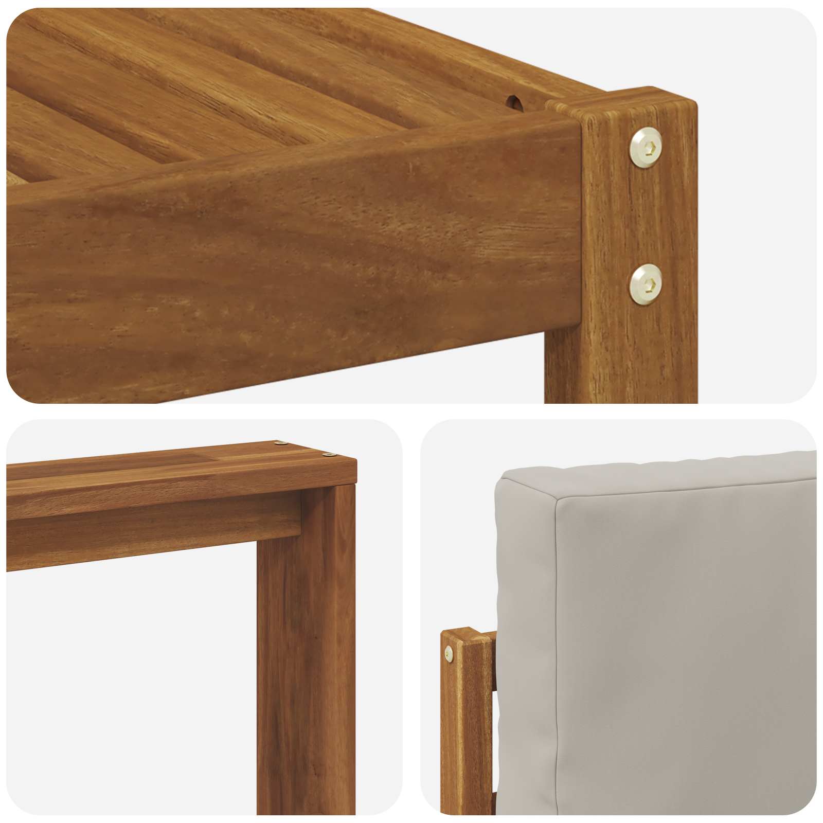 Zunanja garnitura za sedenje 10 pcs Naravna in svetlo siva - slika 7