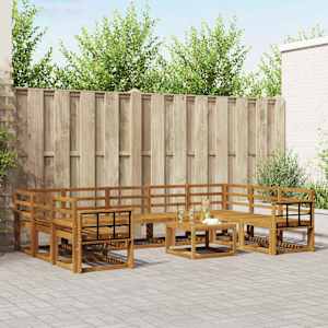 Zunanja garnitura za sedenje 10 pcs Naravna Masiven les akacije