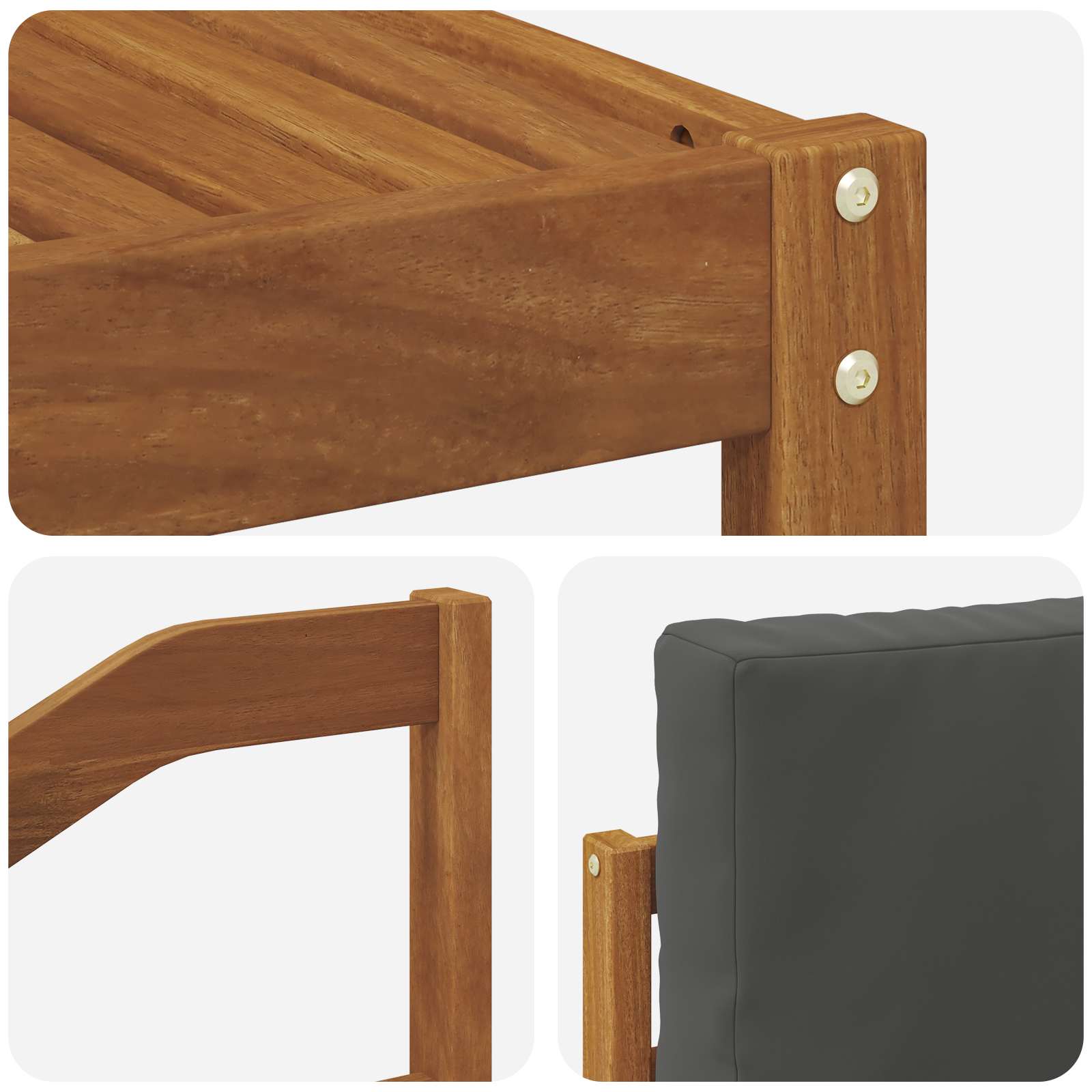 Zunanja garnitura za sedenje 10 pcs Naravna in antracitna - slika 7