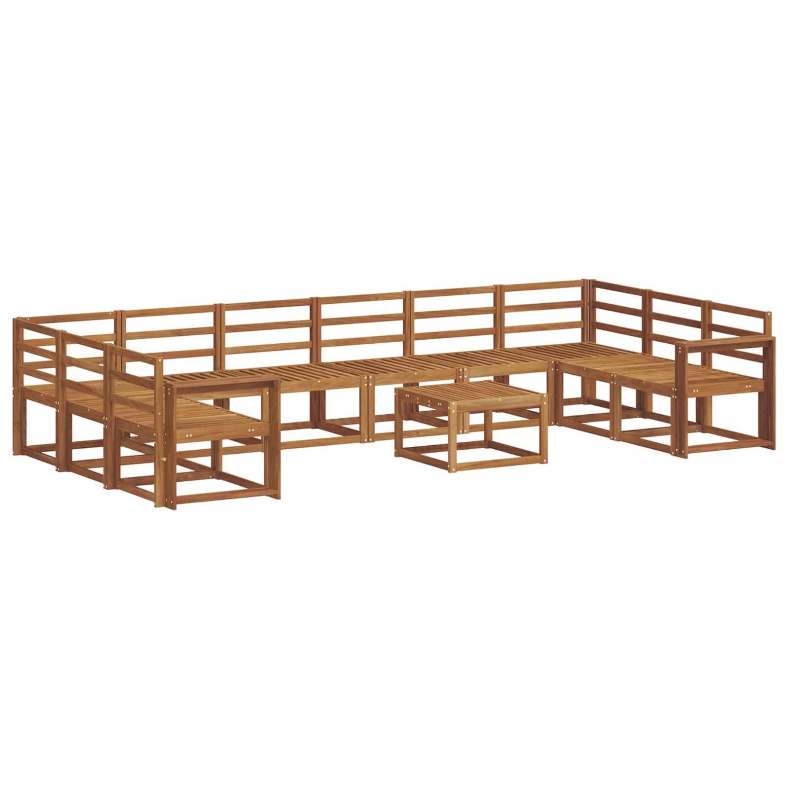 Buiten bankenset 11 pcs Naturel Massief Acaciahout image 2
