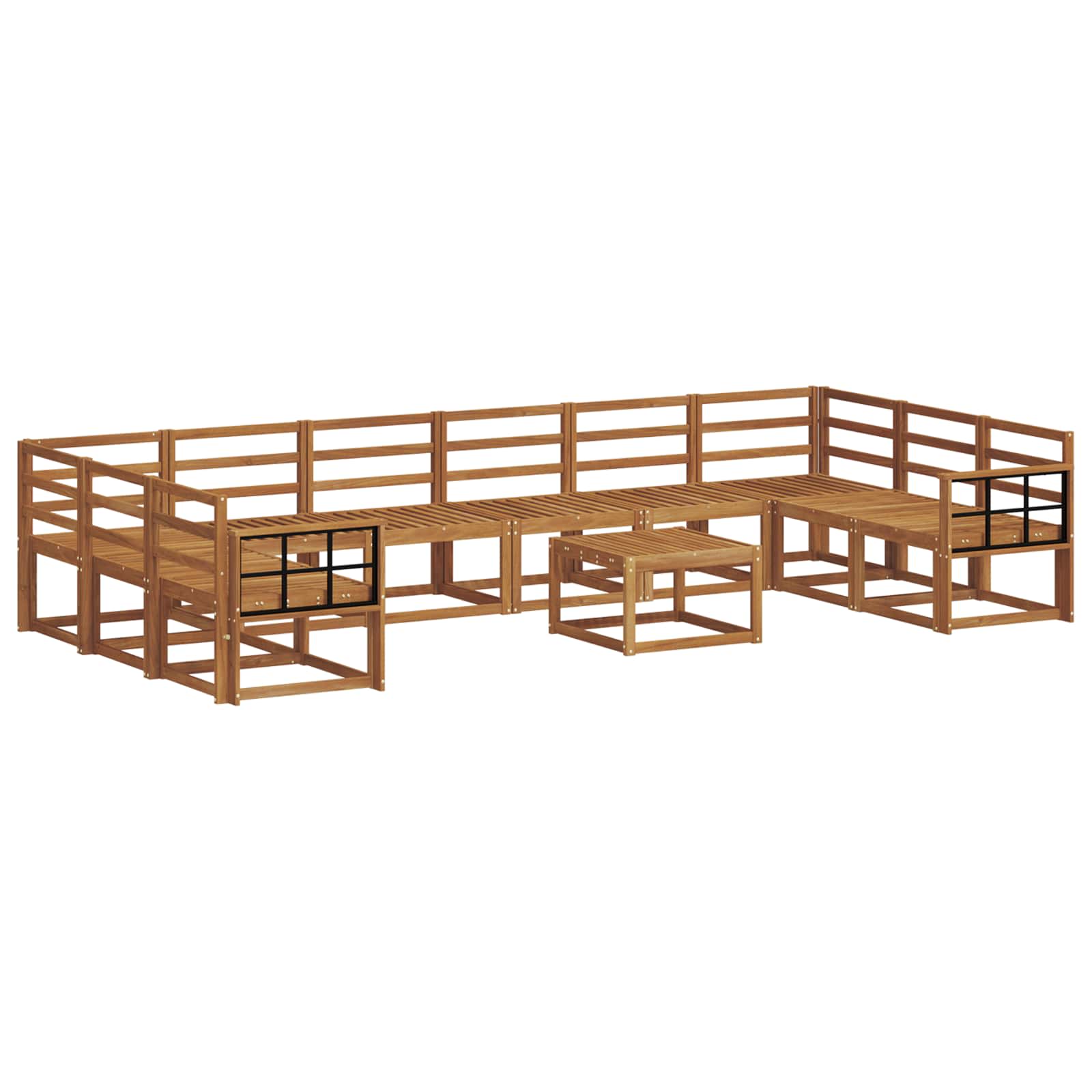 Buiten bankenset 11 pcs Naturel Massief Acaciahout image 2