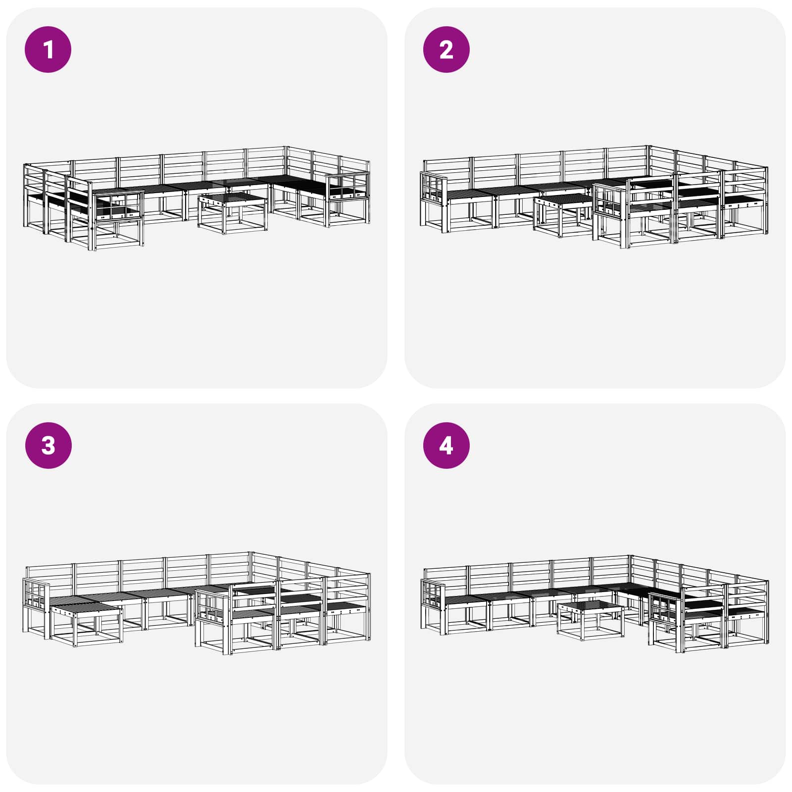 Buiten bankenset 11 pcs Naturel Massief Acaciahout image 9