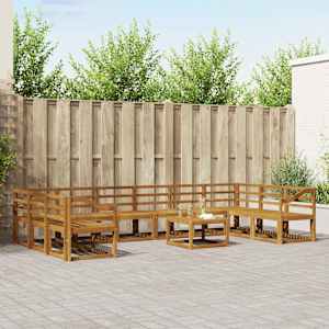 Zunanja garnitura za sedenje 11 pcs Naravna Masiven les akacije