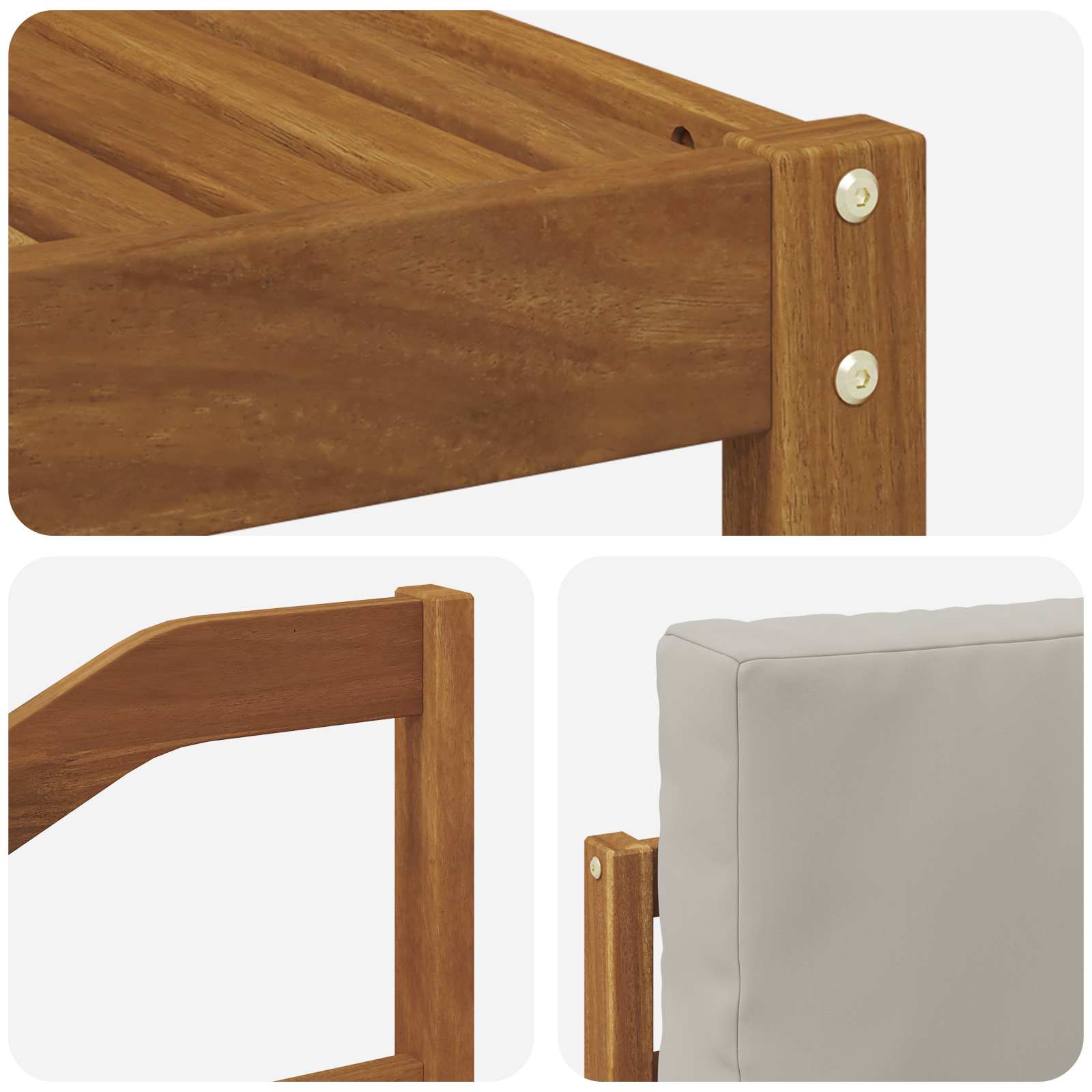 Zunanja garnitura za sedenje 11 pcs Naravna in svetlo siva - slika 7