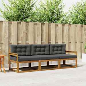 Zunanja garnitura za sedenje 3 pcs Naravna in antracitna