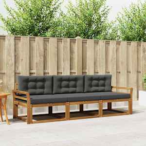 Zunanja garnitura za sedenje 3 pcs Naravna in antracitna