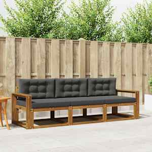 Zunanja garnitura za sedenje 3 pcs Naravna in antracitna