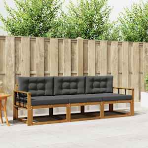 Zunanja garnitura za sedenje 3 pcs Naravna in antracitna