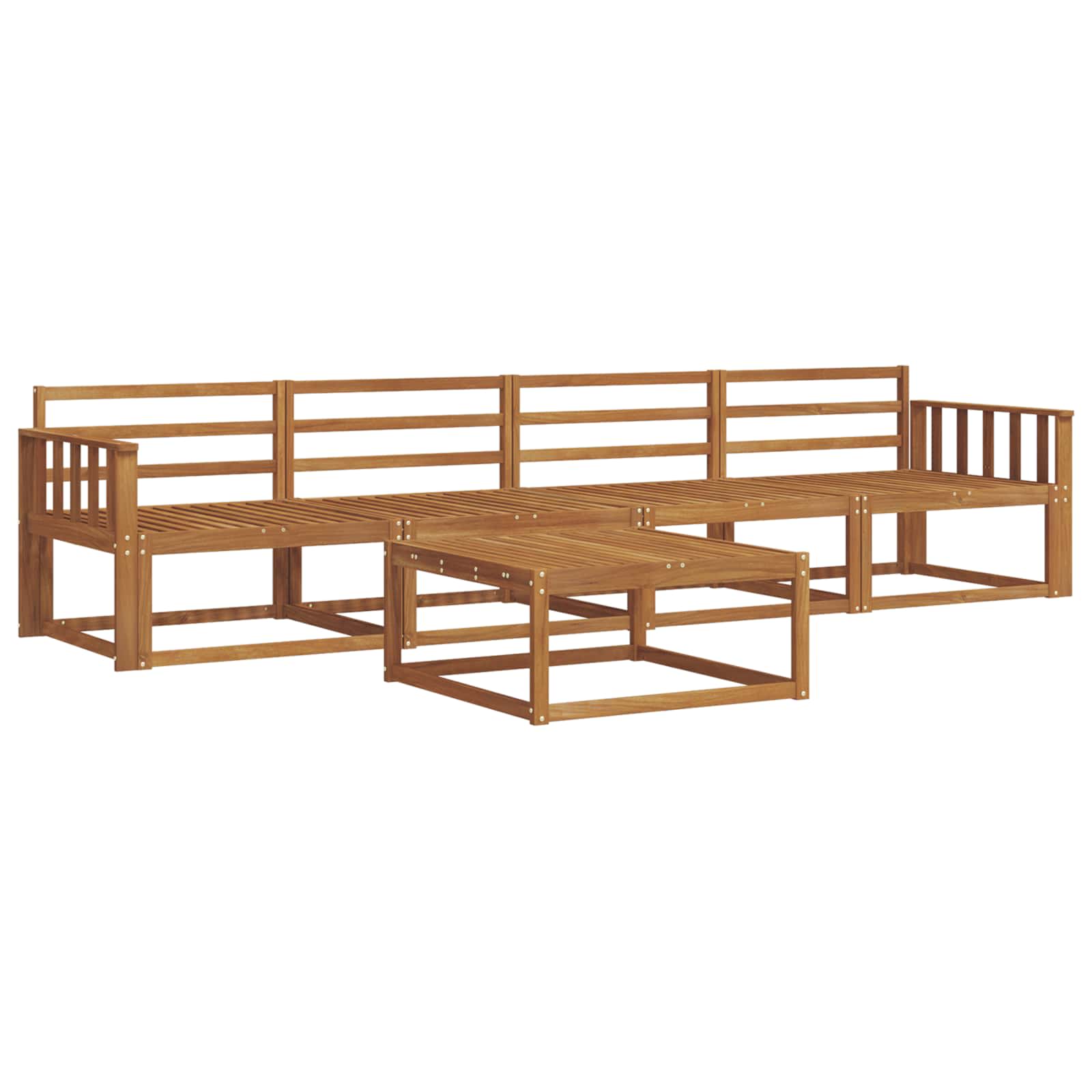 Buiten bankenset 5 pcs Naturel Massief Acaciahout image 2