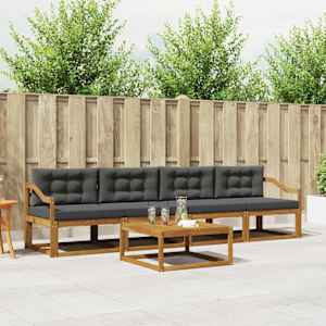 Zunanja garnitura za sedenje 5 pcs Naravna in antracitna