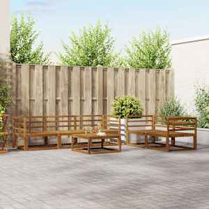 Zunanja garnitura za sedenje 6 pcs Naravna Masiven les akacije