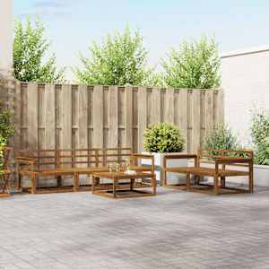 Zunanja garnitura za sedenje 6 pcs Naravna Masiven les akacije