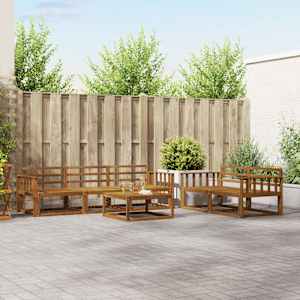 Zunanja garnitura za sedenje 6 pcs Naravna Masiven les akacije