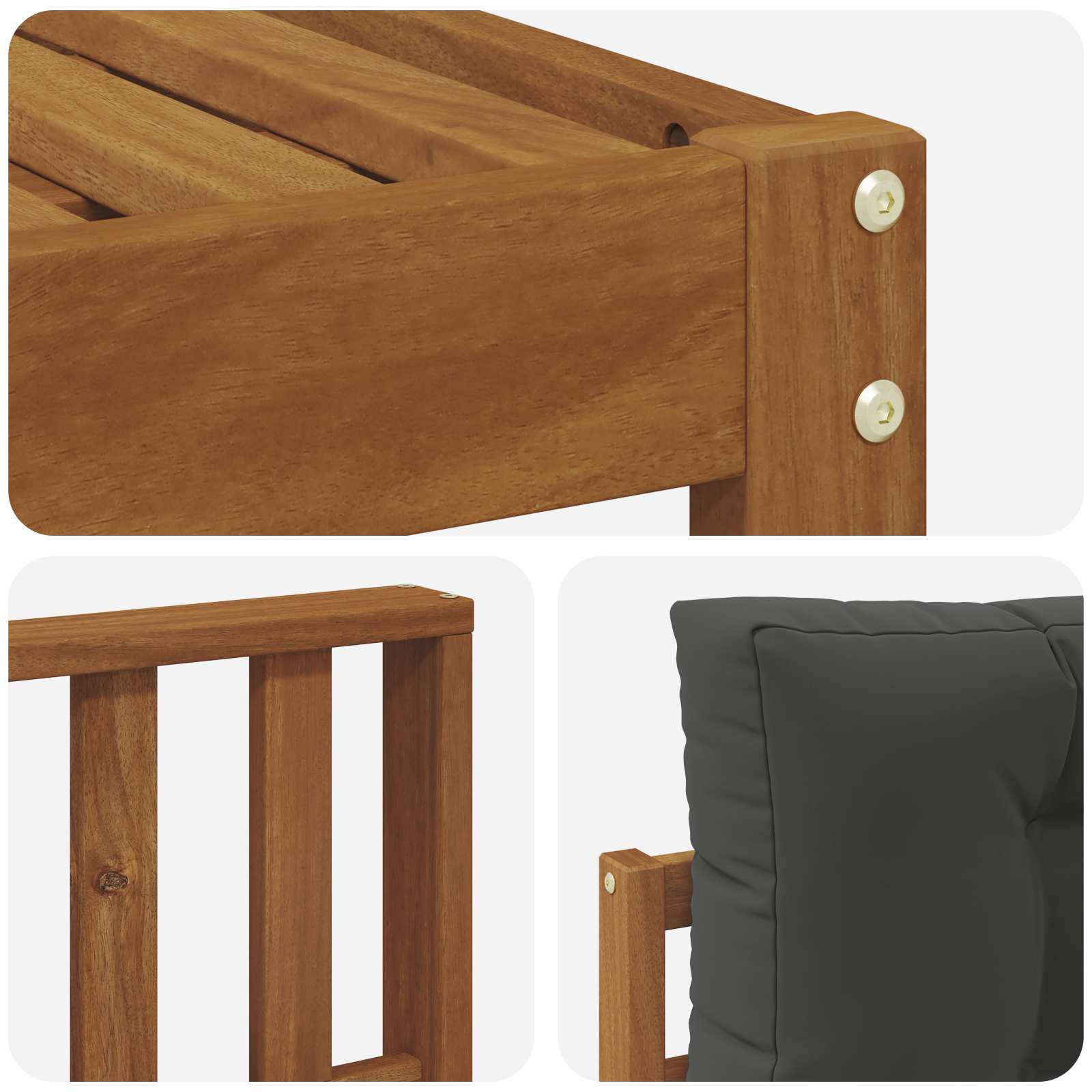 Zunanja garnitura za sedenje 6 pcs Naravna in antracitna - slika 6