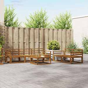 Zunanja garnitura za sedenje 6 pcs Naravna Masiven les akacije
