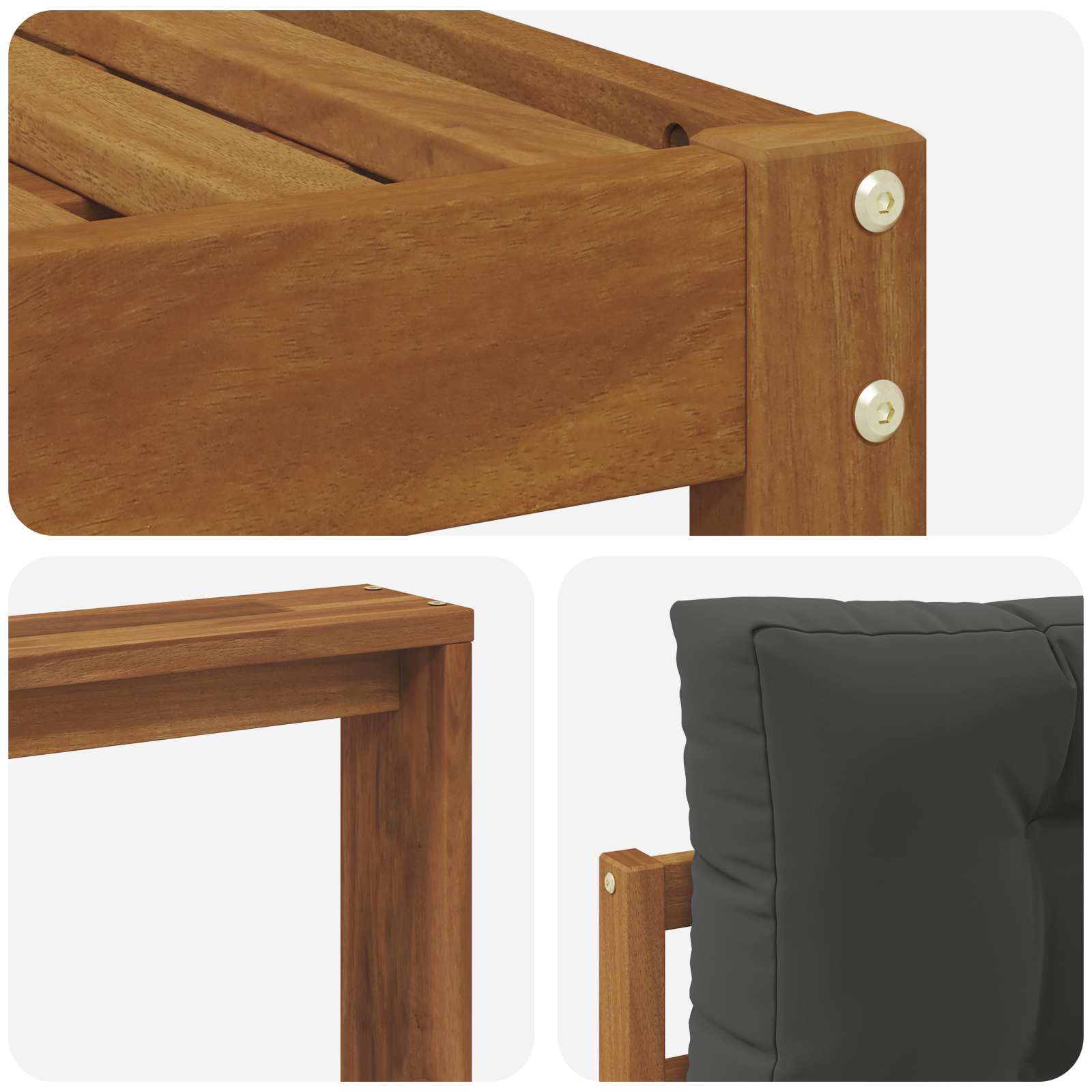 Zunanja garnitura za sedenje 6 pcs Naravna in antracitna - slika 6