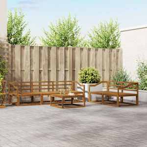 Zunanja garnitura za sedenje 6 pcs Naravna Masiven les akacije