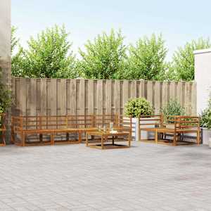 Zunanja garnitura za sedenje 7 pcs Naravna Masiven les akacije