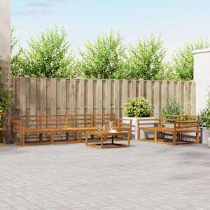 Zunanja garnitura za sedenje 7 pcs Naravna Masiven les akacije