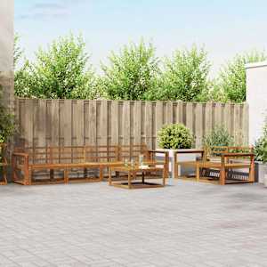 Zunanja garnitura za sedenje 7 pcs Naravna Masiven les akacije