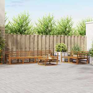 Zunanja garnitura za sedenje 7 pcs Naravna Masiven les akacije