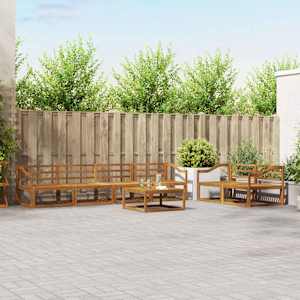 Zunanja garnitura za sedenje 7 pcs Naravna Masiven les akacije