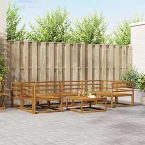 Zunanja garnitura za sedenje 7 pcs Naravna Masiven les akacije