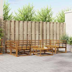 Zunanja garnitura za sedenje 7 pcs Naravna Masiven les akacije