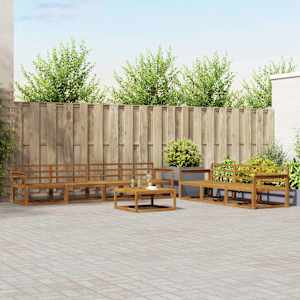 Zunanja garnitura za sedenje 8 pcs Naravna Masiven les akacije