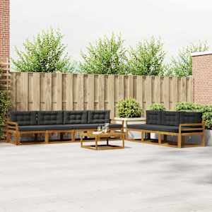 Zunanja garnitura za sedenje 8 pcs Naravna in antracitna