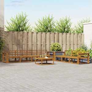 Zunanja garnitura za sedenje 8 pcs Naravna Masiven les akacije