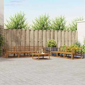 Zunanja garnitura za sedenje 8 pcs Naravna Masiven les akacije