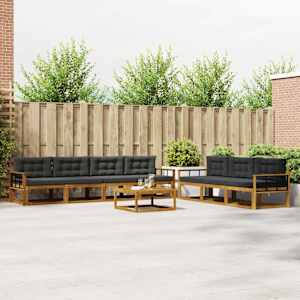 Zunanja garnitura za sedenje 8 pcs Naravna in antracitna