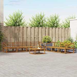 Zunanja garnitura za sedenje 8 pcs Naravna Masiven les akacije