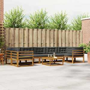 Zunanja garnitura za sedenje 8 pcs Naravna in antracitna