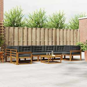 Zunanja garnitura za sedenje 8 pcs Naravna in antracitna