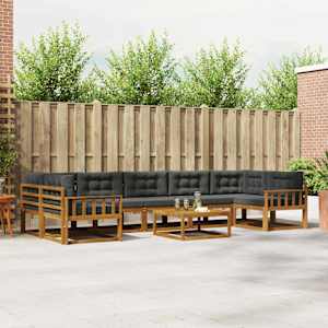 Zunanja garnitura za sedenje 8 pcs Naravna in antracitna