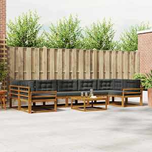 Zunanja garnitura za sedenje 8 pcs Naravna in antracitna