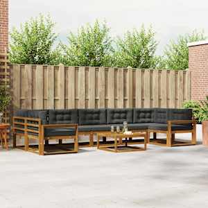 Zunanja garnitura za sedenje 8 pcs Naravna in antracitna