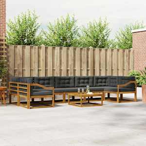 Zunanja garnitura za sedenje 8 pcs Naravna in antracitna