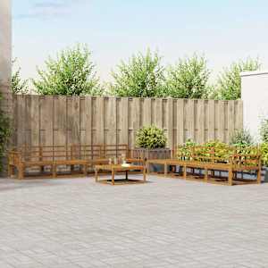 Zunanja garnitura za sedenje 9 pcs Naravna Masiven les akacije