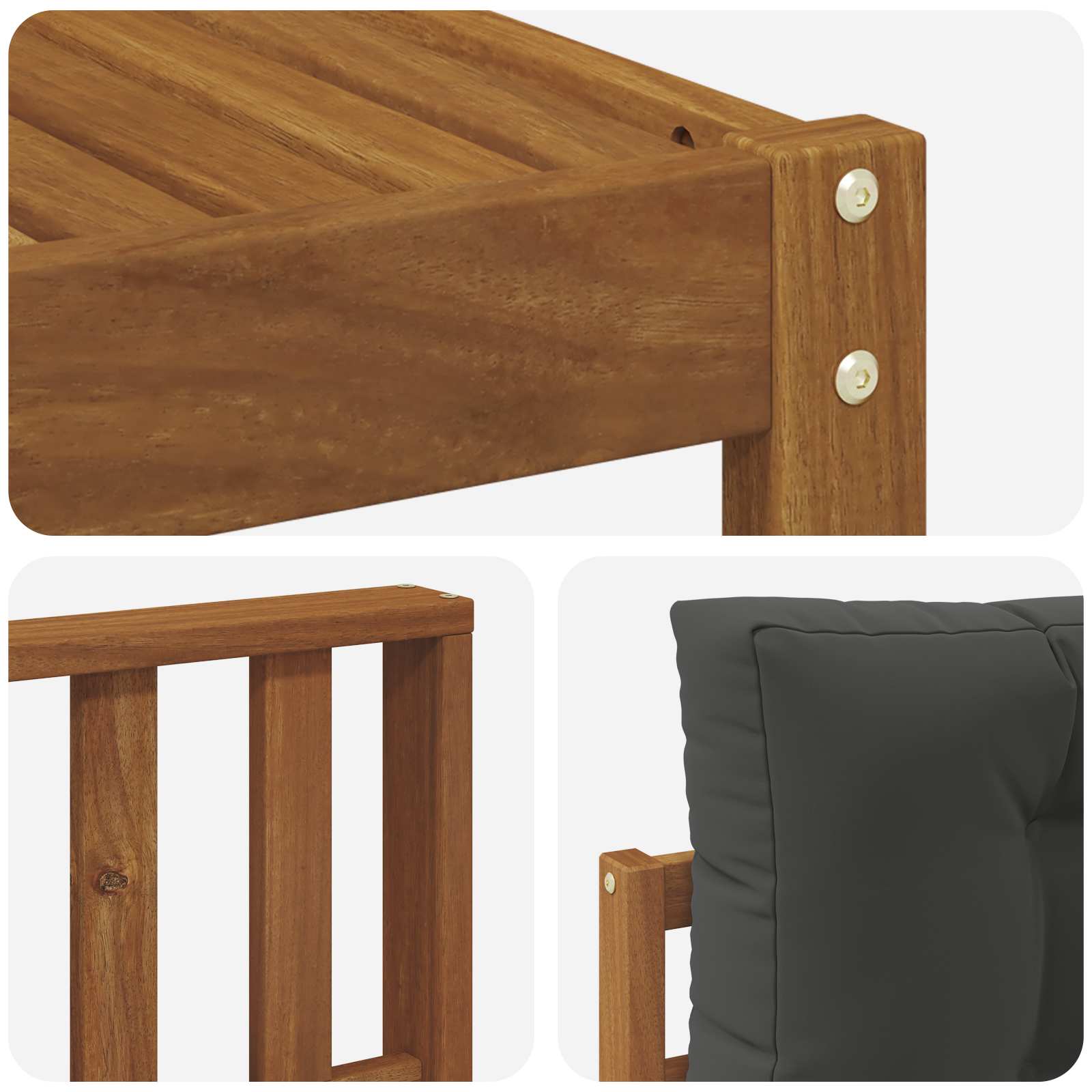 Zunanja garnitura za sedenje 9 pcs Naravna in antracitna - slika 6