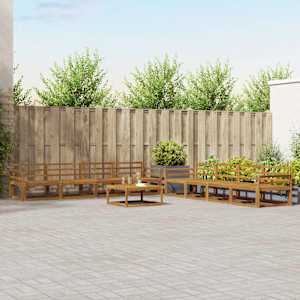 Zunanja garnitura za sedenje 9 pcs Naravna Masiven les akacije