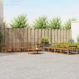 Zunanja garnitura za sedenje 9 pcs Naravna Masiven les akacije