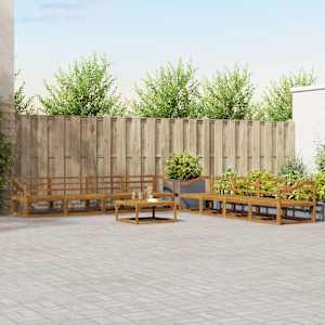 Zunanja garnitura za sedenje 9 pcs Naravna Masiven les akacije