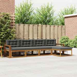 Zunanja garnitura za sedenje 5 pcs Naravna in antracitna