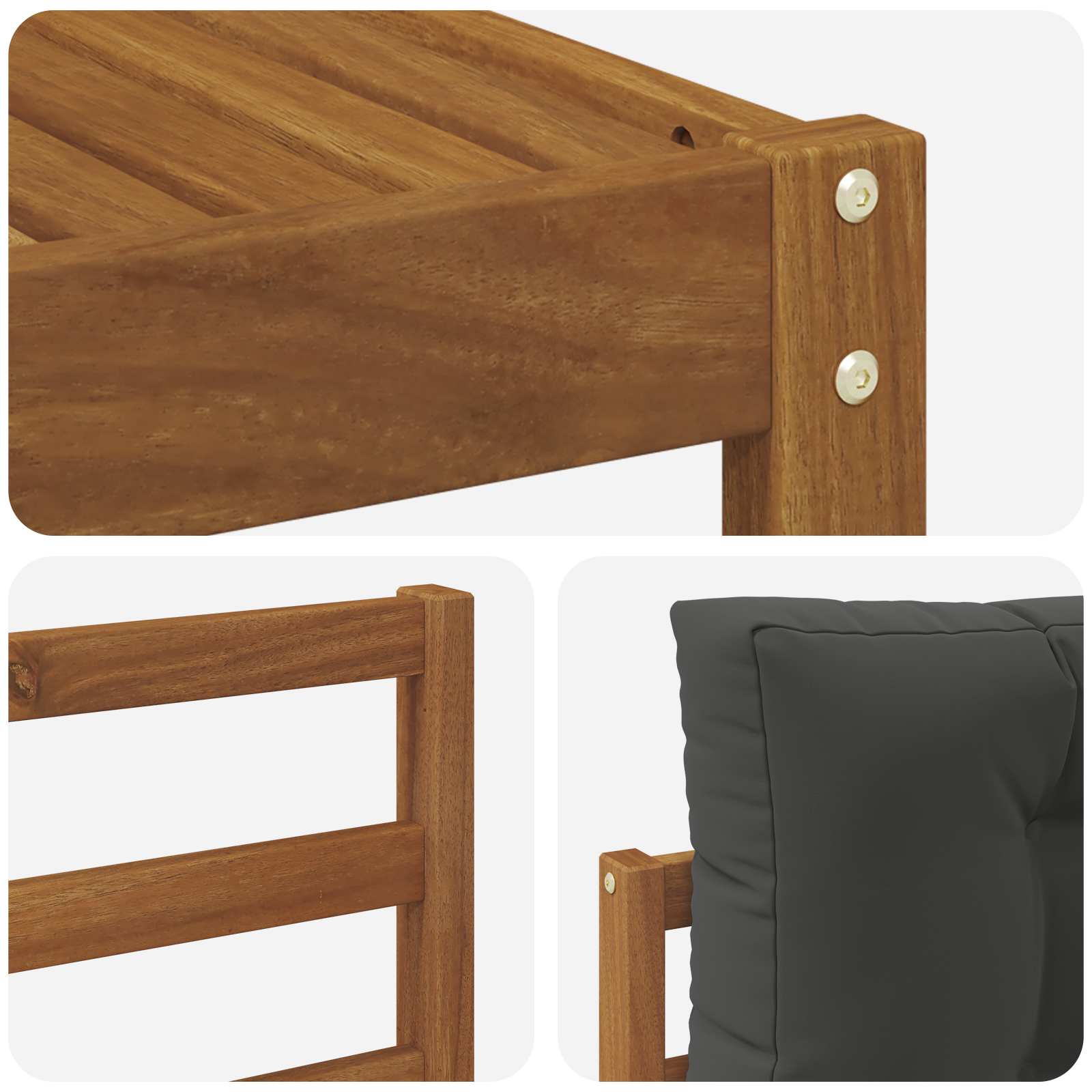 Zunanja garnitura za sedenje 6 pcs Naravna in antracitna - slika 7